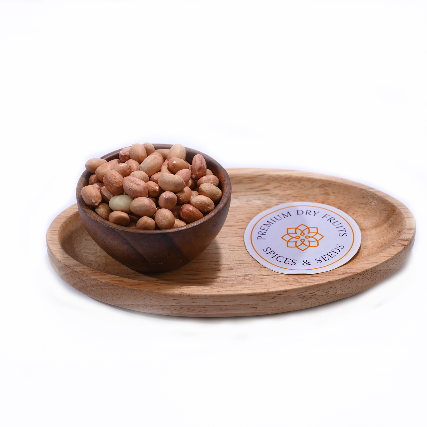 A close-up of shelled peanuts plains, showcasing their smooth texture and natural color