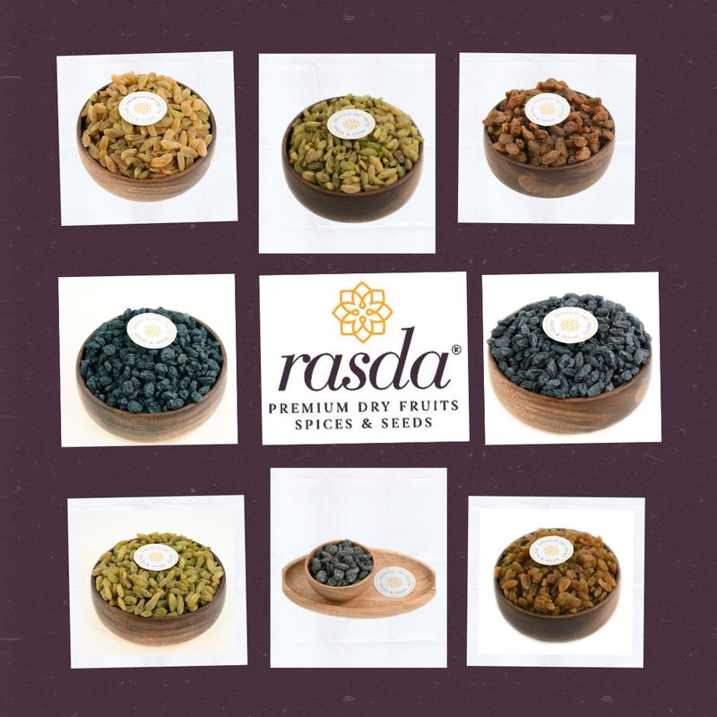Munakka, Kandhari, and Sundekhani, we offer a rich assortment to suit every preference. Enjoy the natural sweetness of our Raisins Long Premium, Raisins Round, Black Raisins (Seedless & with Seeds), Natal Raisins, and Khatta Meetha Black Raisins.
