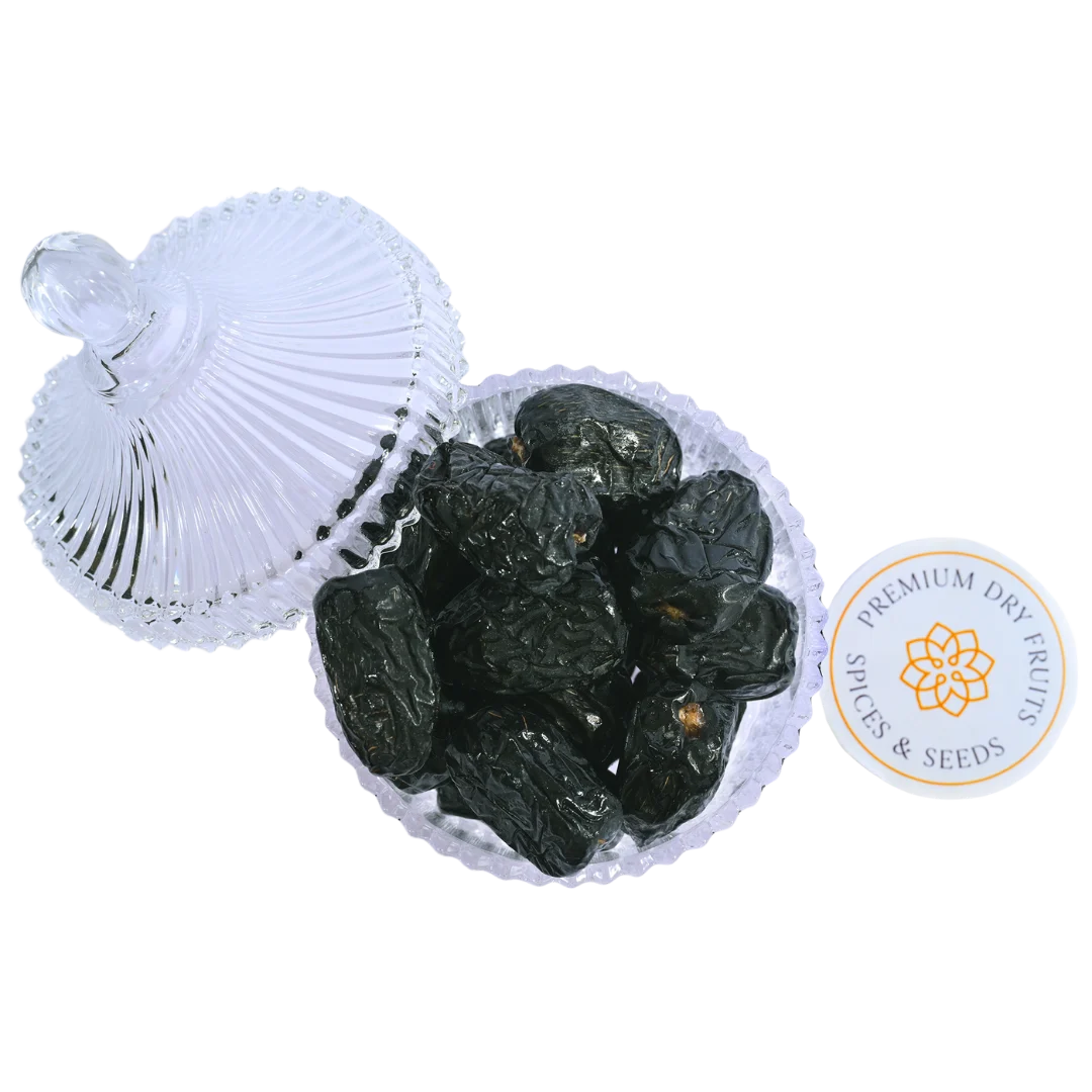 Saudi Arabia Premium Ajwa Dates in glass bowl fresh soft chewy dates energy-rich natural snack