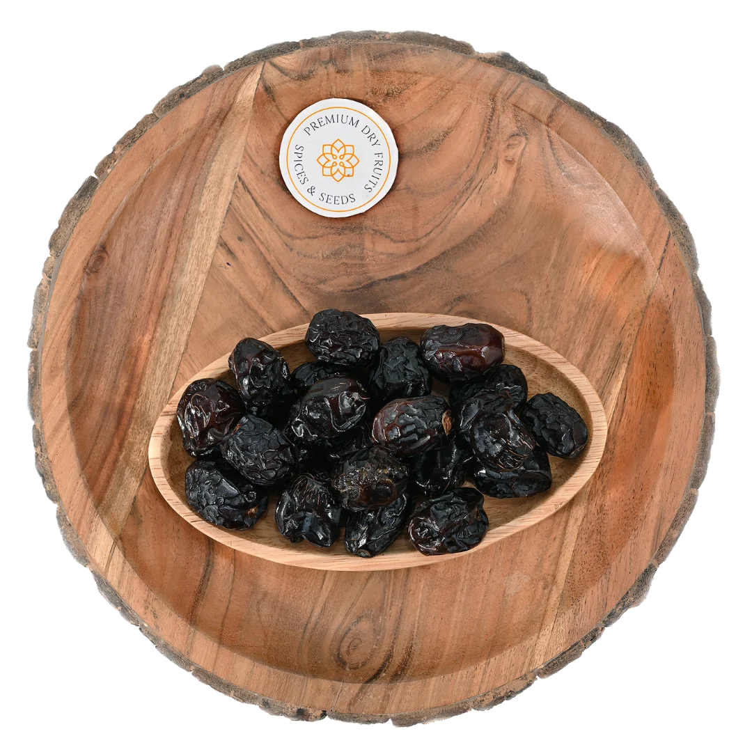 Premium Quality Ajwa Dates Saudi origin in wooden bowl natural sweet healthy dry fruits