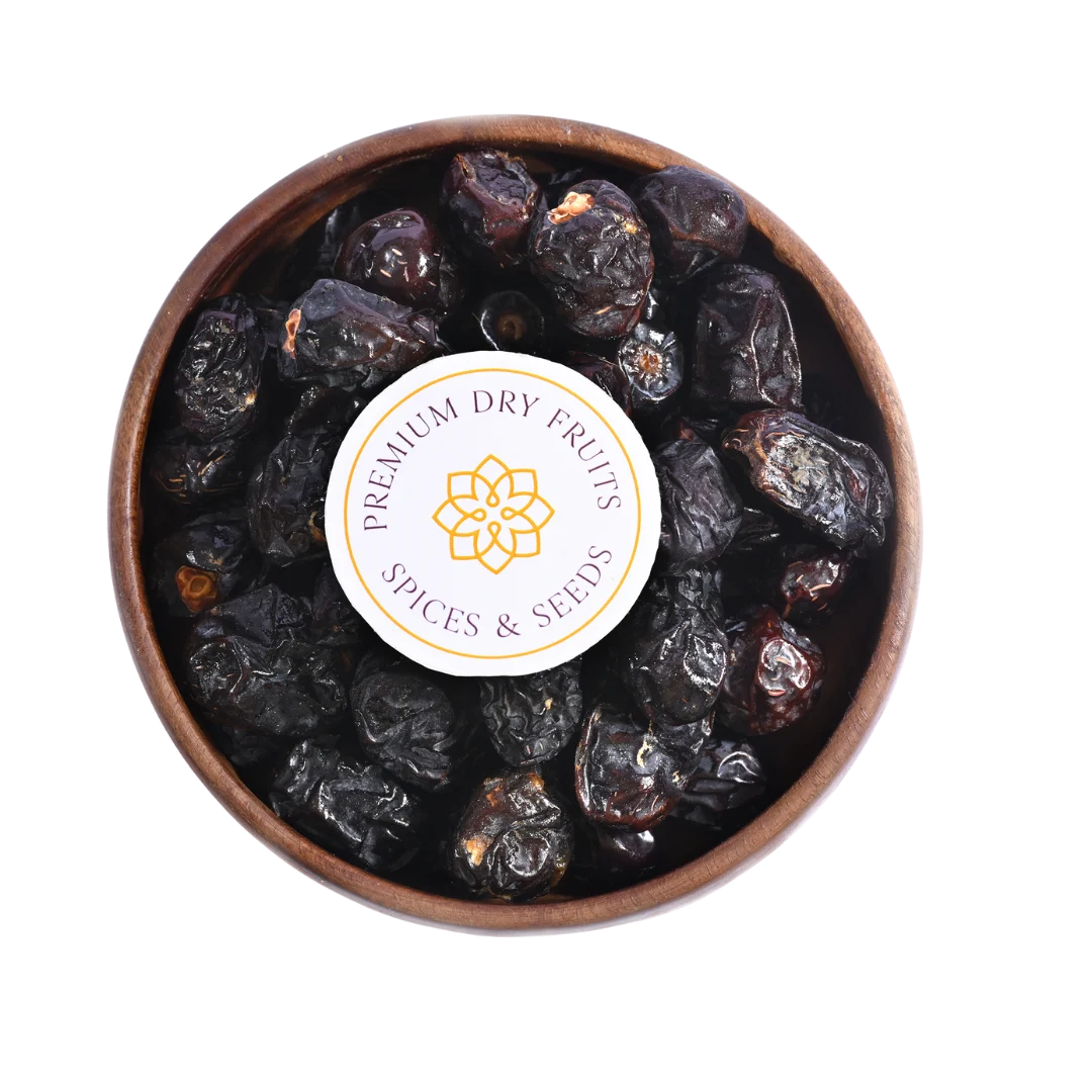 Saudi Arabia Select Ajwa Dates served in wooden bowl soft chewy natural dates for daily health