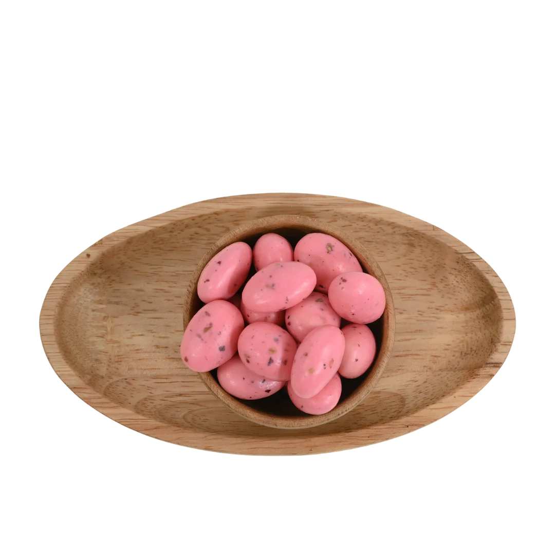 House of Rasda Almonds Rose Petal Chocolate Coated Badam pack – elegant rose flavored coated almonds ideal for desserts weddings and festive gifting