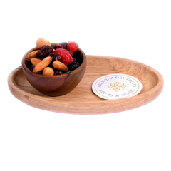 Antioxidant Trail Mix in a rustic wooden bowl showcases a colorful and healthy snack option.