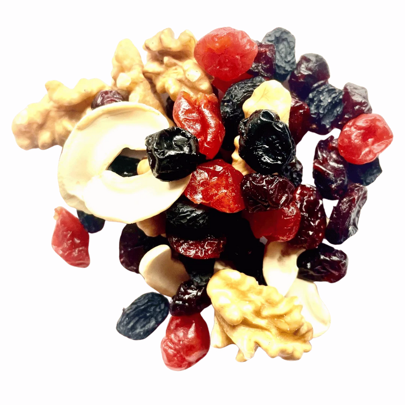 Berry Nutty Trail Mix by House of Rasda offers a unique twist by blending berries with Indian spices to create a flavorful and healthy snack.