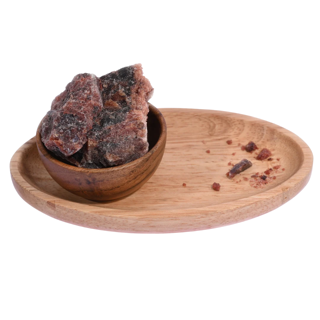 Organic black rock salt or kaala namak used in chutneys salads and healthy dishes