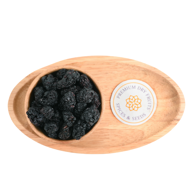 Dried blackberries are a sweet and chewy snack that can be added to trail mix and granola, or eaten straight out of the bag.