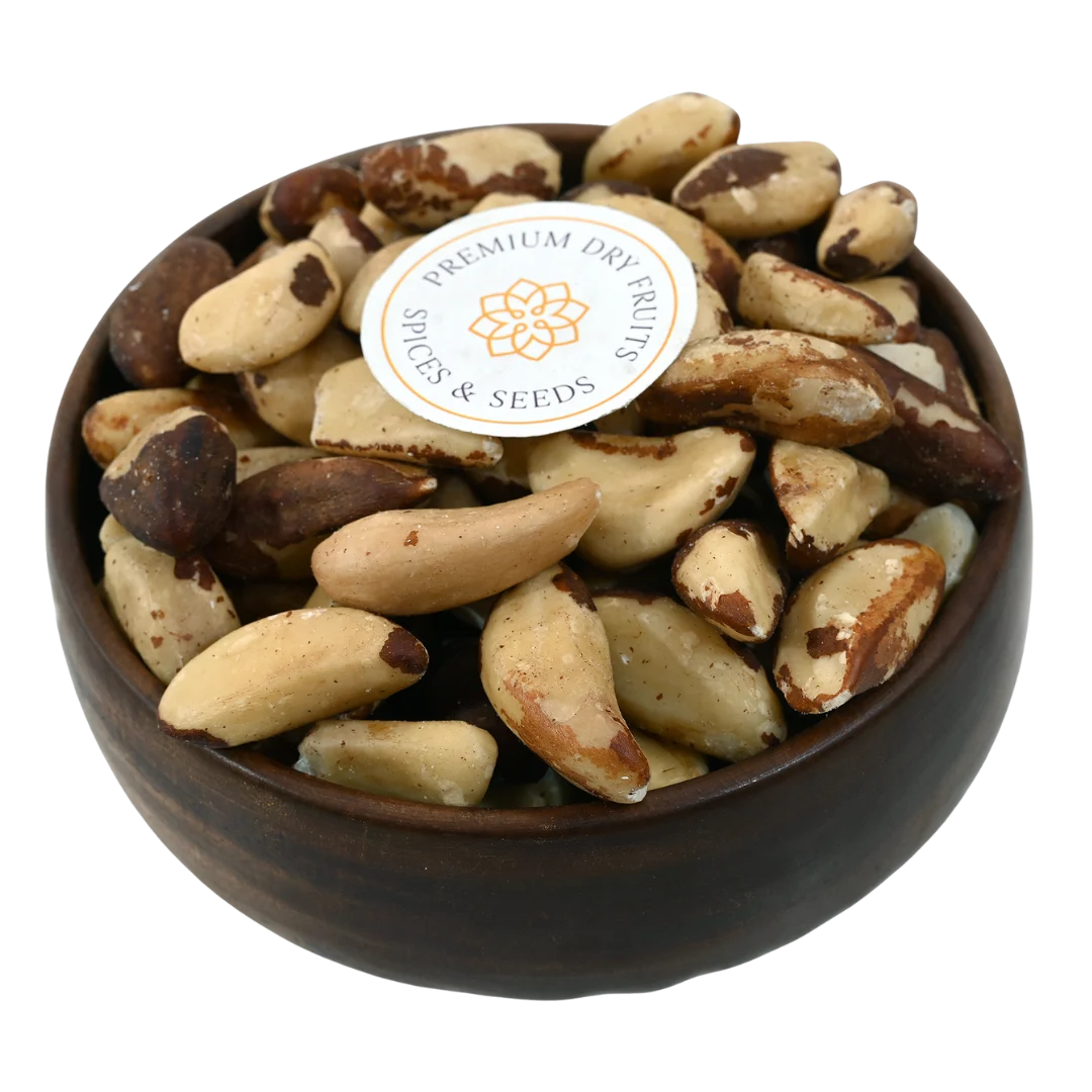 Brazil Nuts Premium Jumbo Exotic Nuts in Wooden Bowl