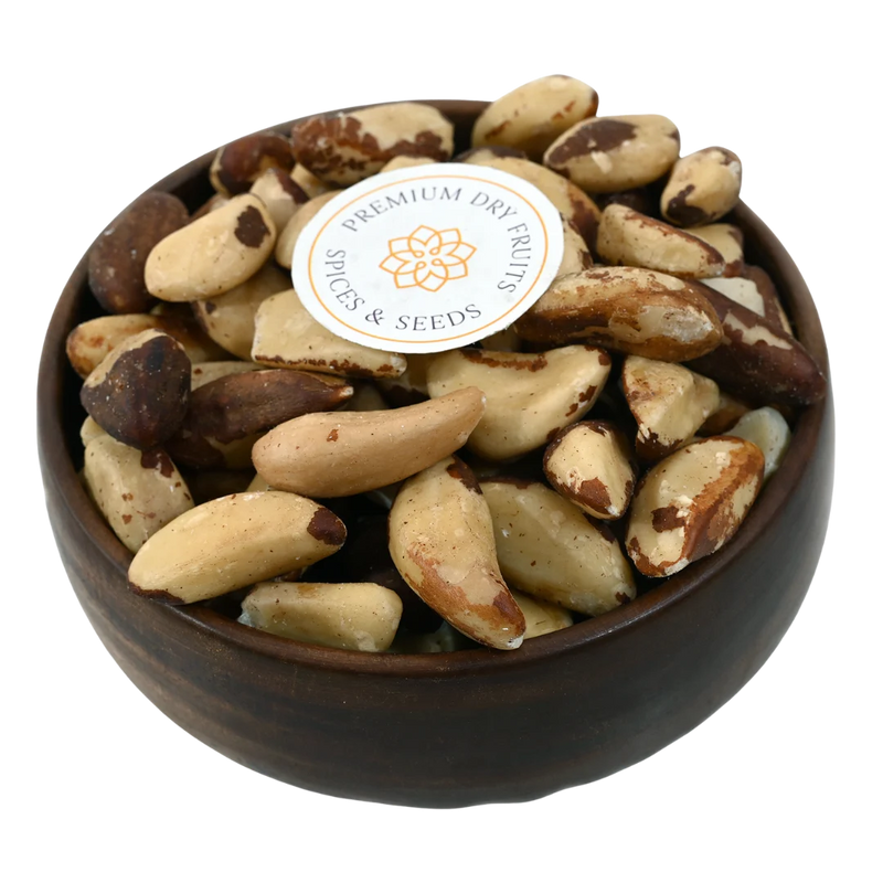 Brazil Nuts Premium Jumbo Exotic Nuts in Wooden Bowl