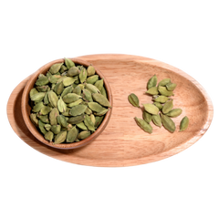 Green cardamom, or Elaichi, is a highly aromatic Indian spice that we source from plantations in south India