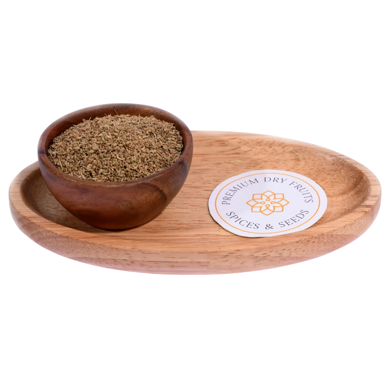 Carom Seeds or Ajwain in wooden bowl premium quality spice for digestion