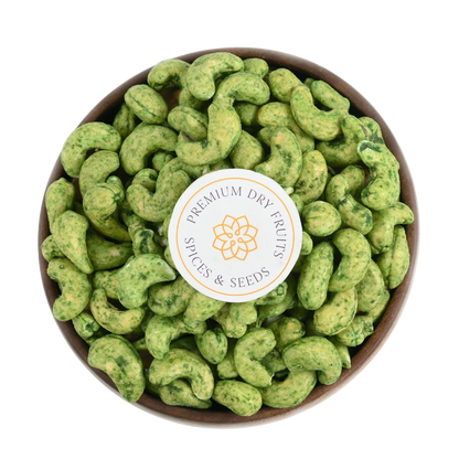 Fresh roasted cashews with green chilli seasoning - bold and flavorful snacking