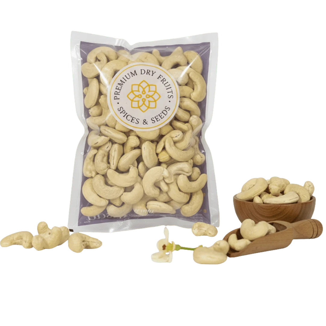 Premium W150 extra large whole cashew nuts kernels signature in sealed pack with loose cashews