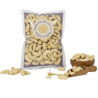 Premium W150 extra large whole cashew nuts kernels signature in sealed pack with loose cashews