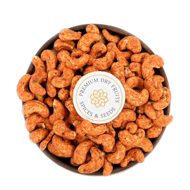 Roasted cashews coated in rich paneer tikka seasoning, freshly packed by House of Rasda Bangalore, perfect for snacking and gifting.