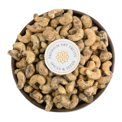 Fresh roasted cashews tossed in natural pepper seasoning - perfect for snacking and gifting