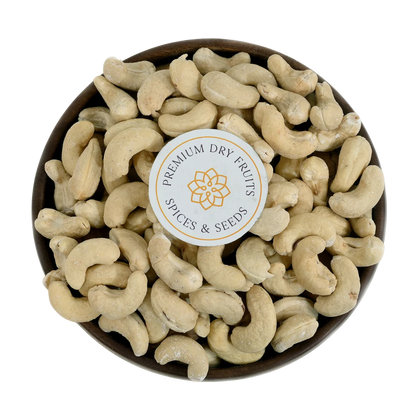 Crunchy roasted cashews with light salt sprinkle - freshly packed tea-time snack