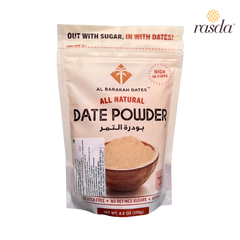 Premium natural dates powder from House of Rasda – a healthy, sugar-free sweetener made from dried dates.