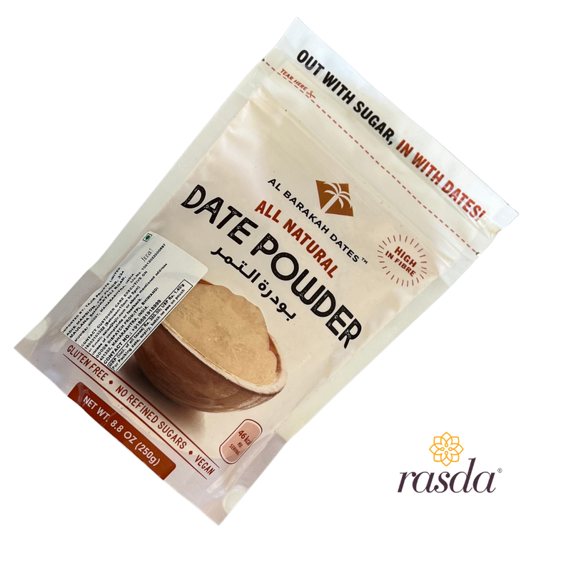 100% dried dates made into a fine powder. A natural sweetener and healthy replacement for sugar. Buy Premium Imported Dates Powder Online at Best Price.