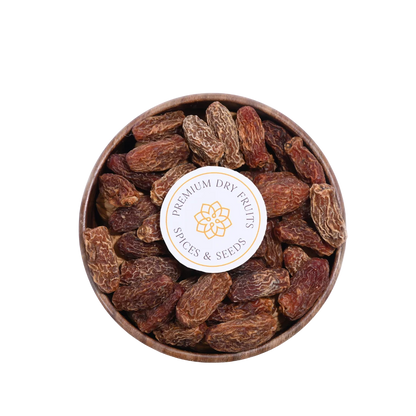 Black Dry Dates Premium Quality Kharek in Wooden Bowl Rich in Iron and Fiber