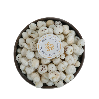 Premium Plain Makhana or Fox Nuts in Wooden Bowl – Healthy Protein Rich Snack