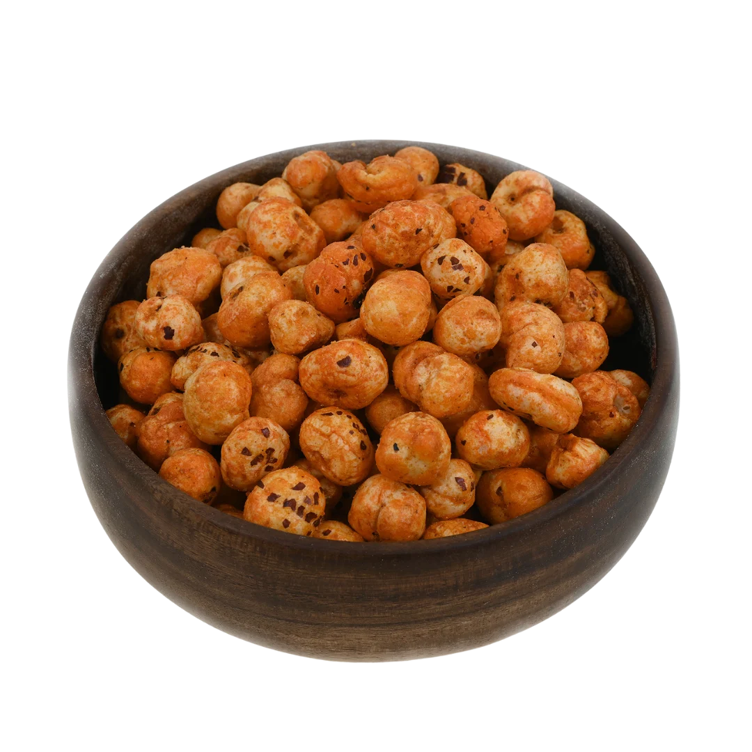 Premium Red Chilli Flavoured Fox Nuts Makhana – Spicy Low Calorie Superfood Snack