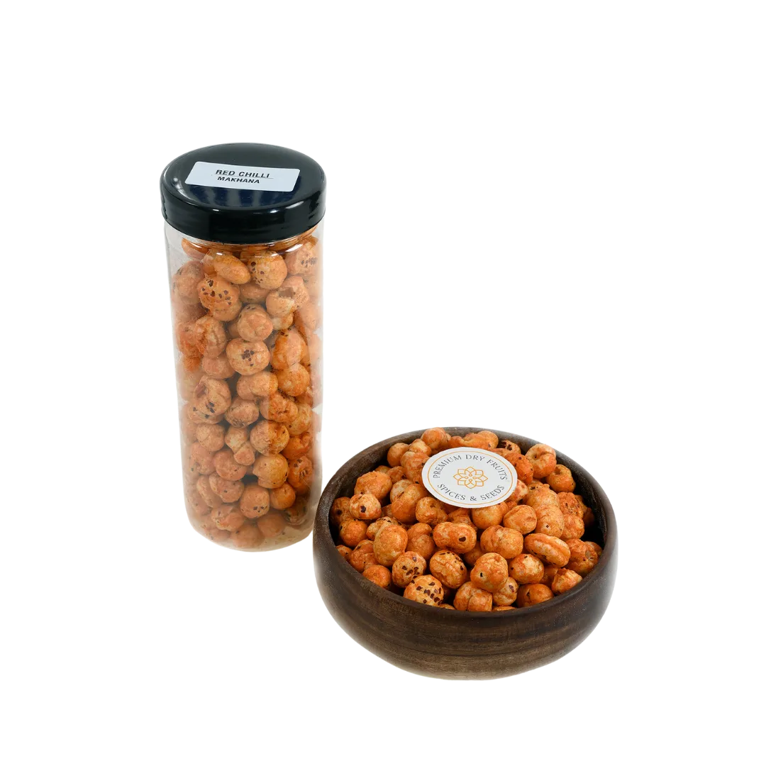 Healthy Red Chilli Fox Nuts or Makhana – Roasted Premium Protein Rich Snack