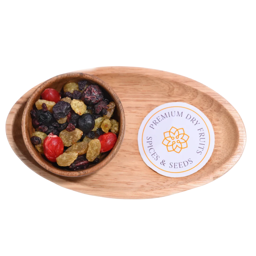 Golden Berry Trail Mix offers a sweet and tangy flavor packed with antioxidants and nutrients.