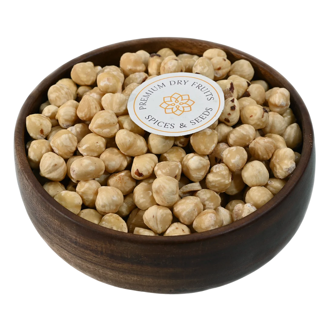 Hazel Nuts Premium Jumbo Exotic Nuts in Wooden Bowl