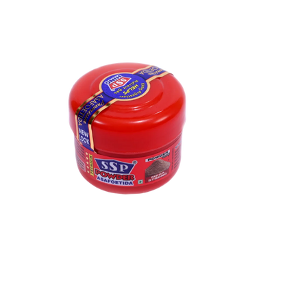 Hing Powder or Asafoetida in a wooden bowl showcases fine, aromatic spice powder.