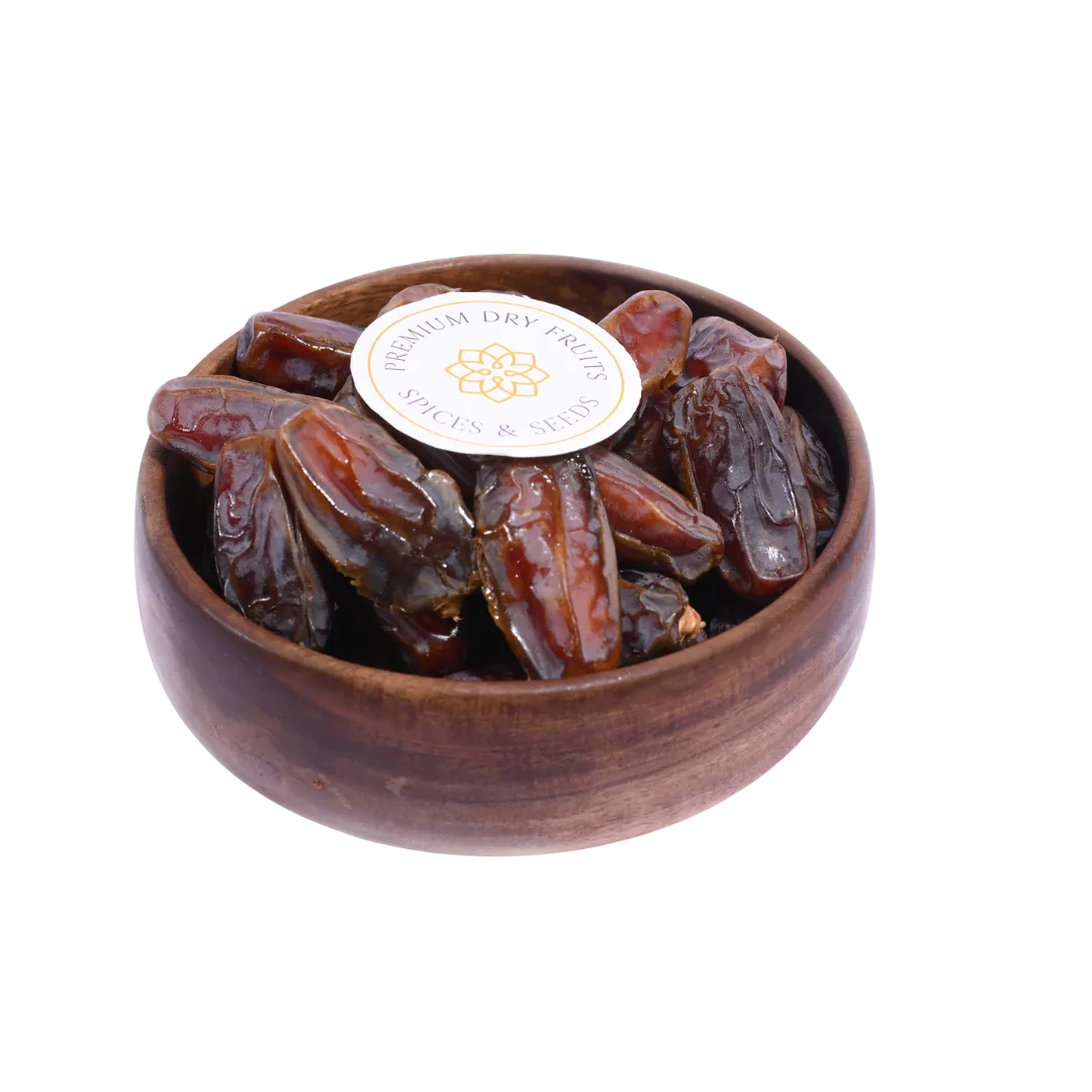 Mabroom Dates Saudi Arabia Select in Wooden Bowl Soft Chewy Natural Sweet Khajur