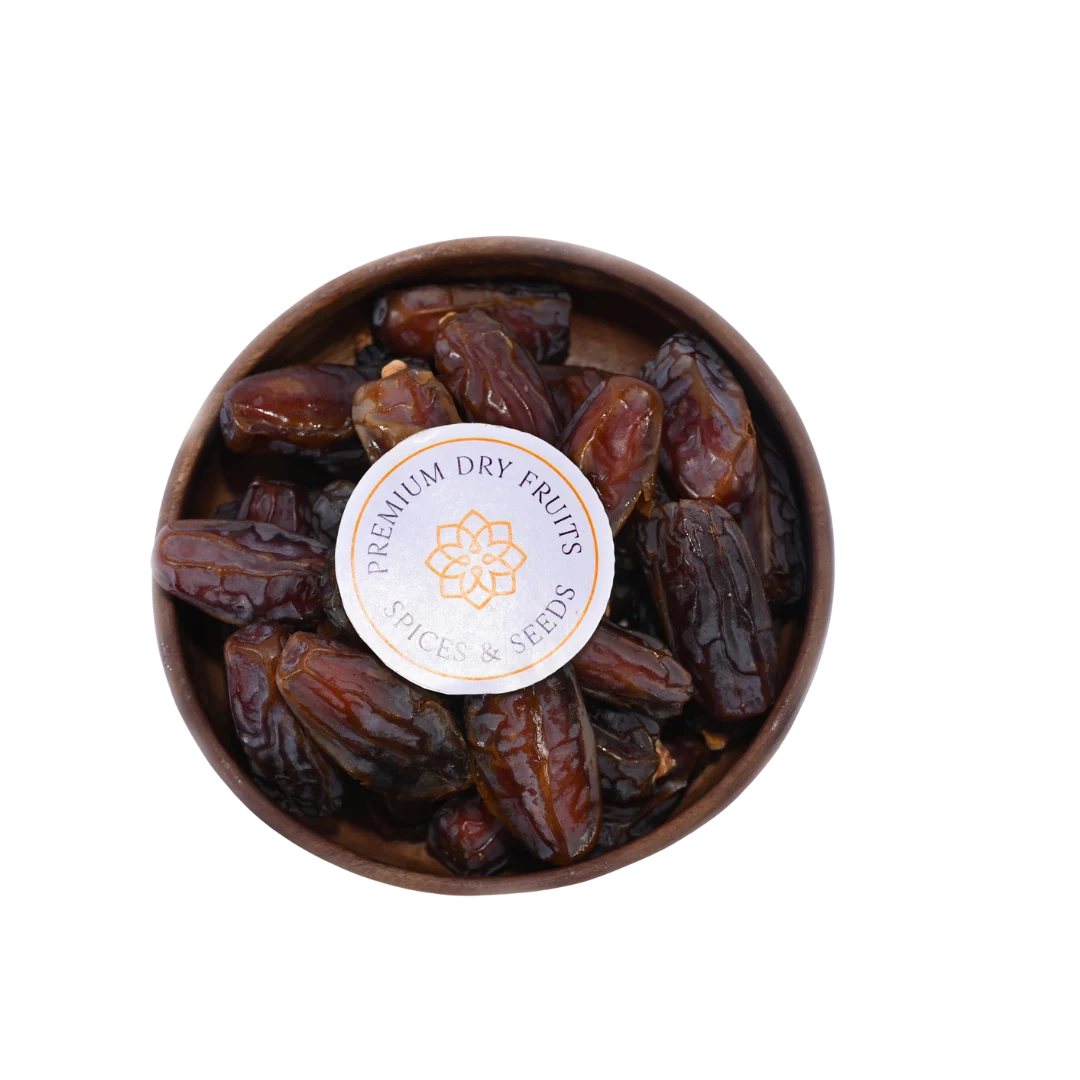 Select Mabroom Dates from Saudi Arabia in Wooden Bowl Premium Quality Healthy Snack