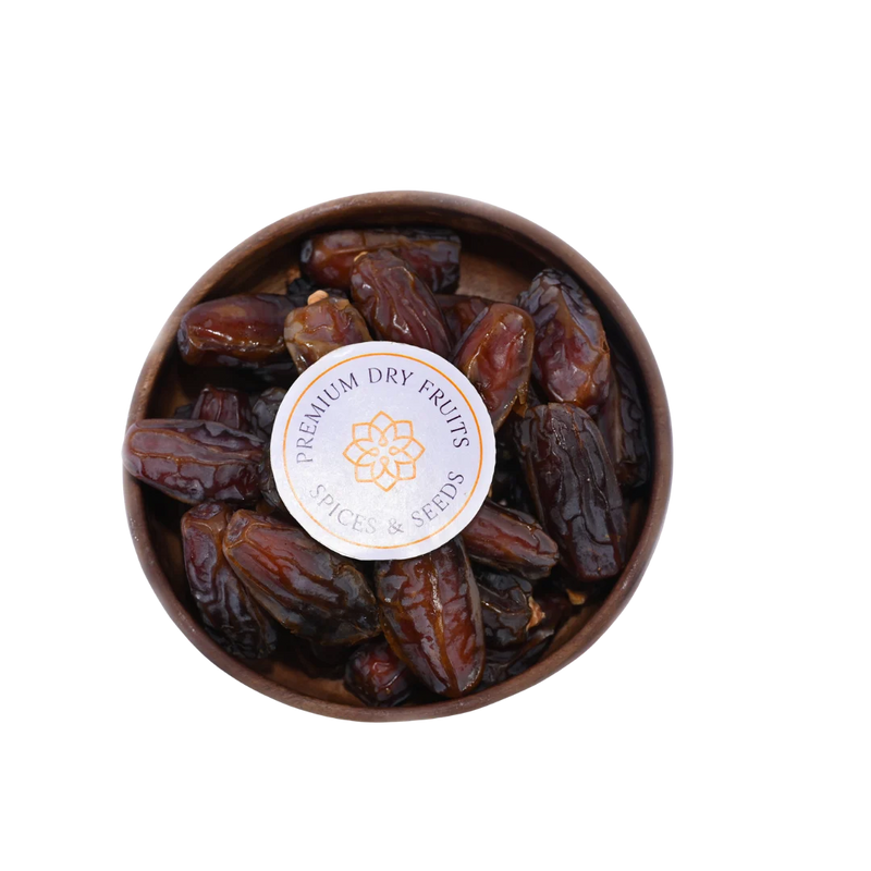 Select Mabroom Dates from Saudi Arabia in Wooden Bowl Premium Quality Healthy Snack