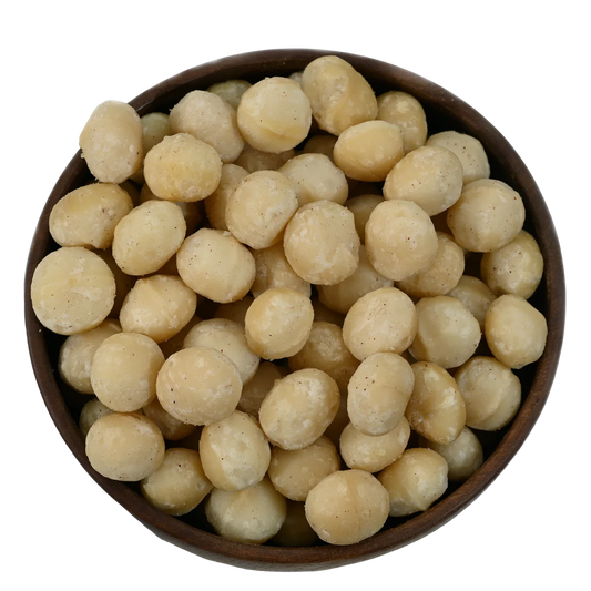 Healthy Premium Macadamia Nuts Jumbo Exotic Nuts in Wooden Bowl