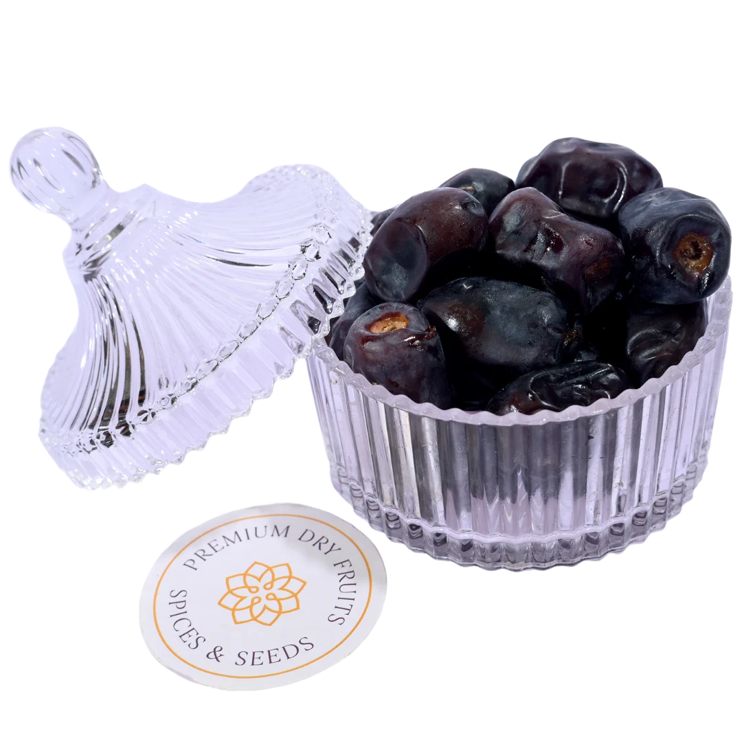 Mazafati Dates in Wooden Bowl Premium Iranian Khajoor Naturally Sweet and Juicy