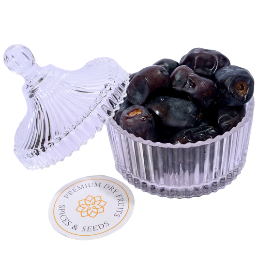 Mazafati Dates in Wooden Bowl Premium Iranian Khajoor Naturally Sweet and Juicy