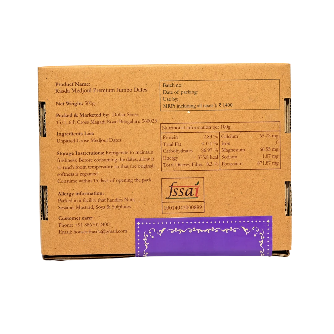 Premium Quality Medjool Dates Palestine Jumbo 500 gram box delicious healthy snack option