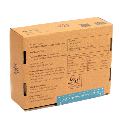 Palestine Medjoul Dates Premium Super Jumbo 500g elegant box natural nutritious dry fruit gift