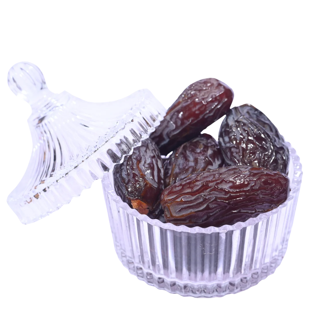 Palestine Medjoul Dates Jumbo served in glass bowl premium quality natural dry fruits healthy snack
