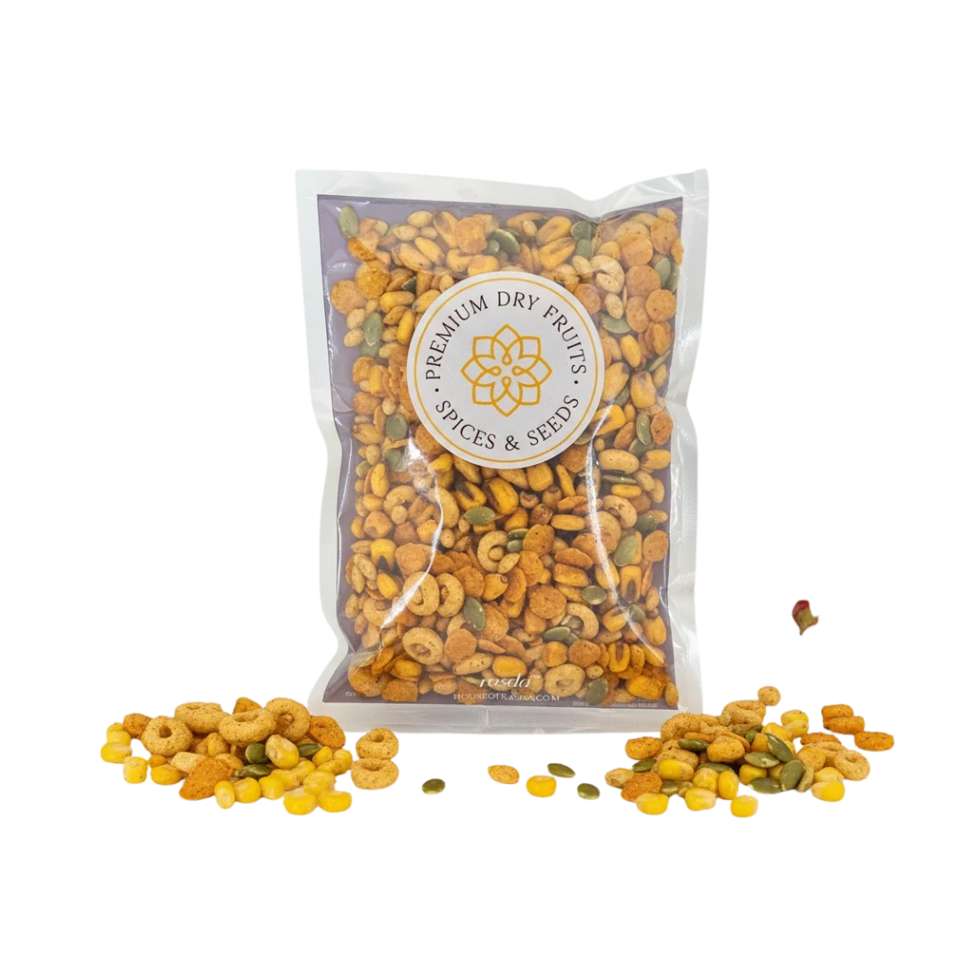 Mexican Fiesta Crunch Mix – baked savoury snack featuring spicy, tangy, smoky flavours inspired by Mexican seasoning