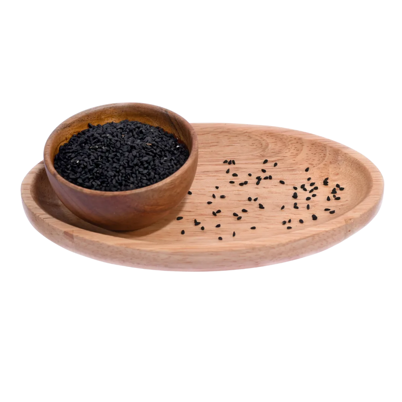 Premium quality Nigella Seeds / Kalonji Seeds arranged in a rustic wooden bowl, perfect for seasoning and cooking.