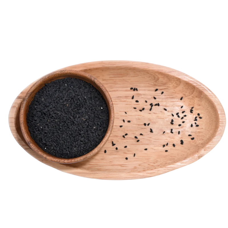 Premium quality Nigella Seeds / Kalonji Seeds arranged in a rustic wooden bowl, perfect for seasoning and cooking.