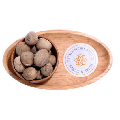 Nutmeg/ Jaiphal offers a warm, sweet, and slightly nutty flavor for desserts and curries.