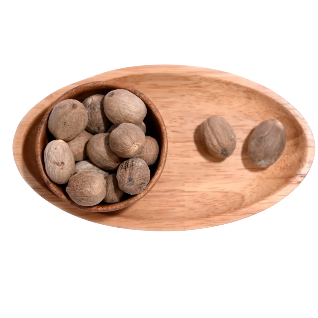 Nutmeg or Jaiphal provides a traditional spice used in Indian and international cuisines.