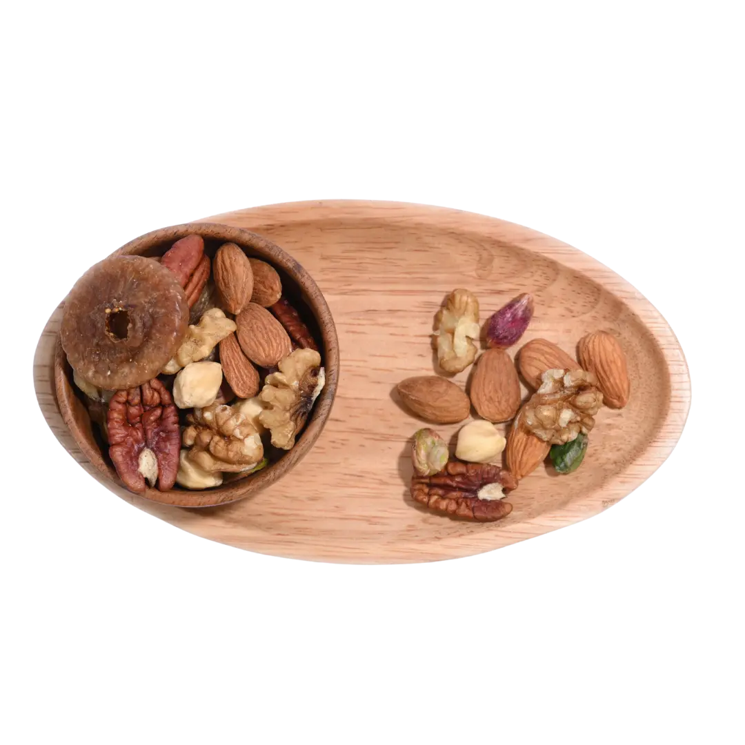 Nutty Trail Mix combines roasted nuts, dried fruits, and seeds for balanced energy.