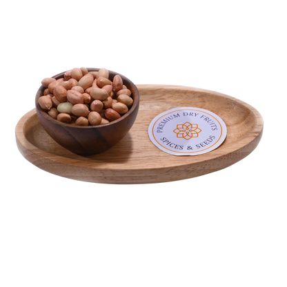 Plain Peanuts or Ground Nuts Moong Phalee Premium Quality in Wooden Bowl – Healthy Protein-Rich Snack for Daily Energy