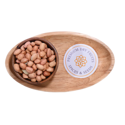 Natural Raw Peanuts Ground Nuts or Moong Phalee in Wooden Bowl – Fresh and Crunchy Healthy Snack Rich in Nutrients