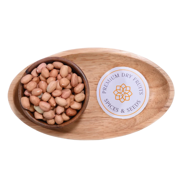 Natural Raw Peanuts Ground Nuts or Moong Phalee in Wooden Bowl – Fresh and Crunchy Healthy Snack Rich in Nutrients