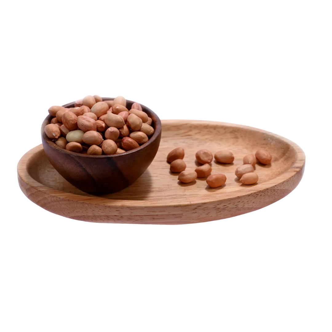 Premium Plain Peanuts or Moong Phalee Ground Nuts in Wooden Bowl – High Protein, Fiber-Rich Snack for Healthy Living