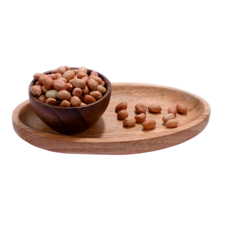 An arrangement of raw peanuts plain in their shells, emphasizing their earthy appearance