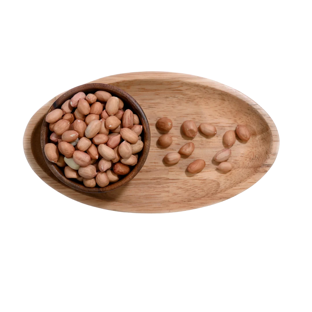 Fresh Plain Ground Nuts or Peanuts Moong Phalee in Wooden Bowl – Unroasted Natural Snack Packed with Protein and Energy